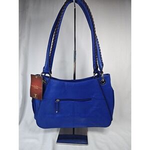Tignanello Blue Leather East West Tote Bag Handbag Purse NWT A226381 READ!!